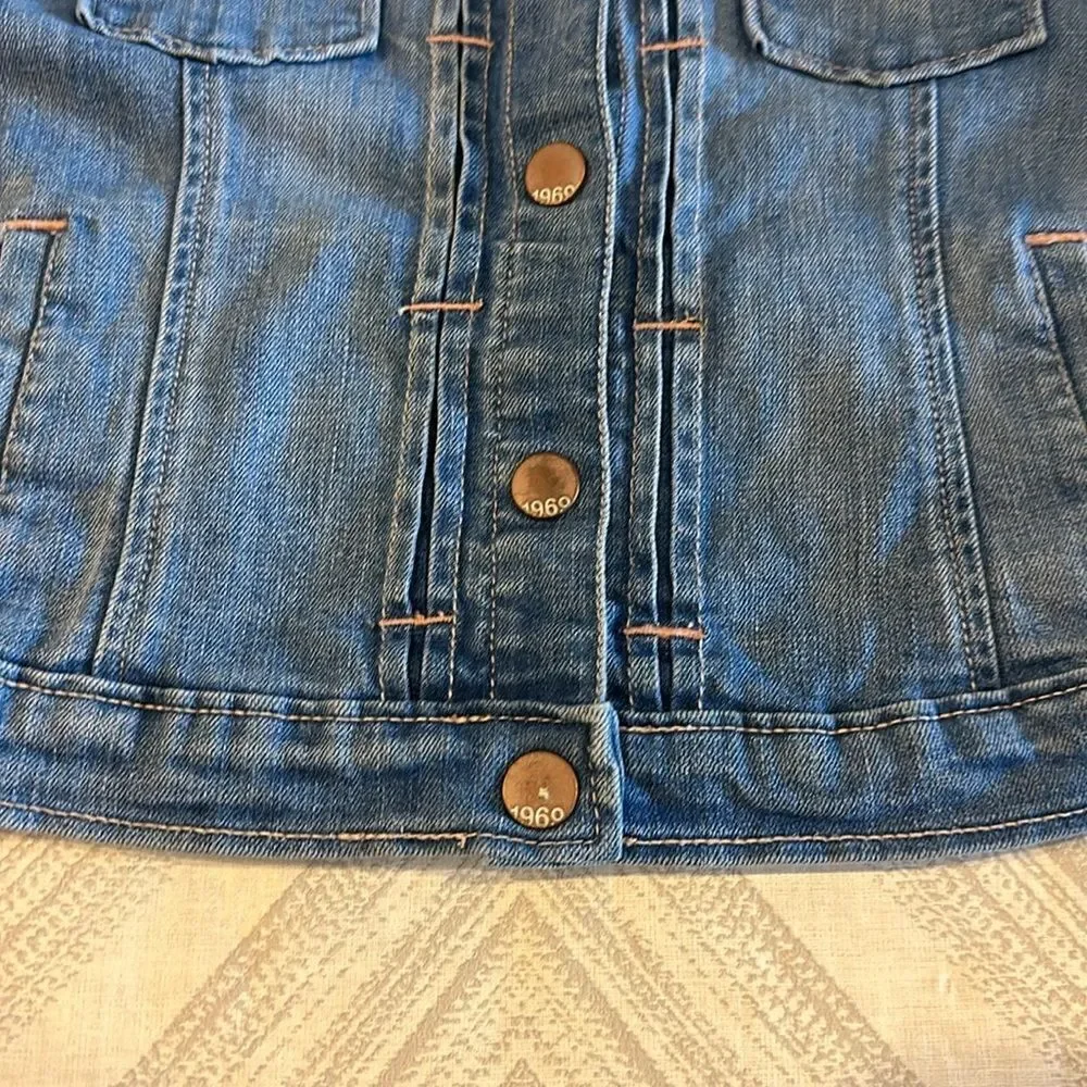 Gap Kids 1969 Girls Blue Denim Snap Closure Jacket - Size L